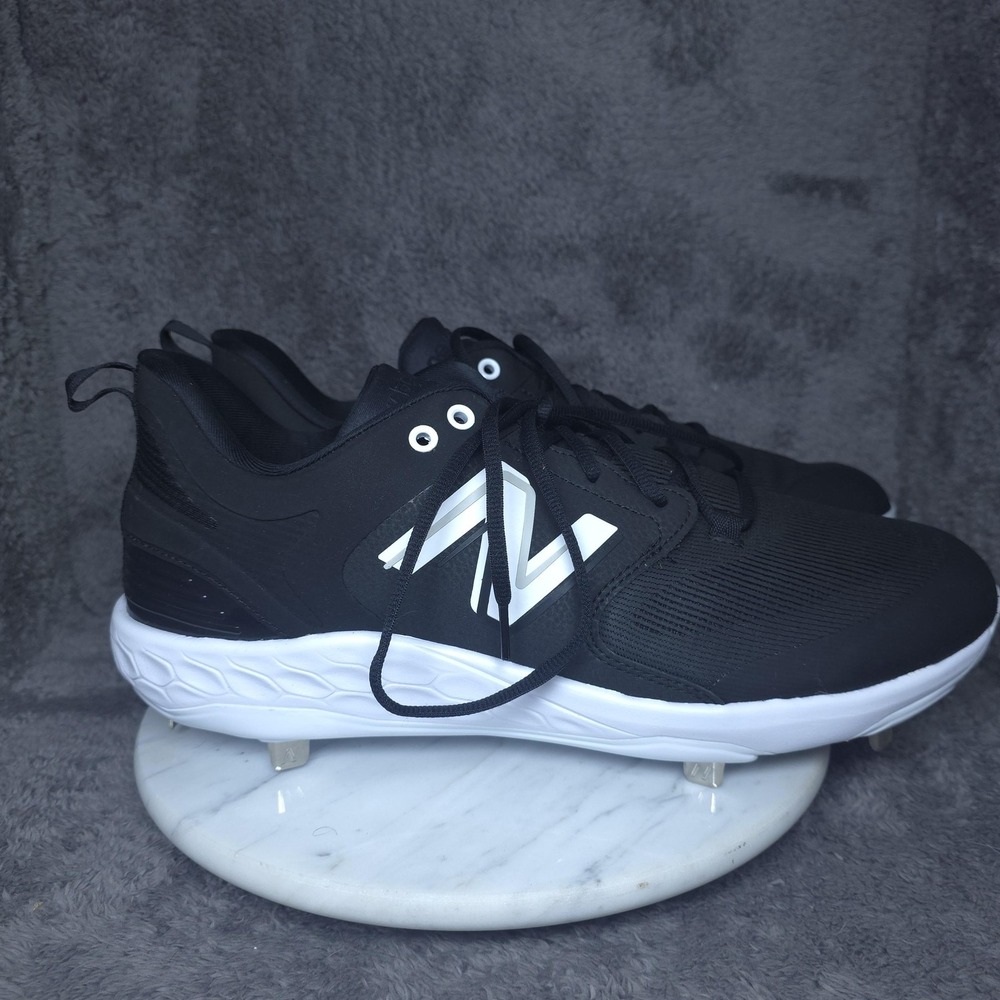 New Balance Metal Baseball Cleats Shoes Mens 16 Black White Fresh Foam L3000BK6